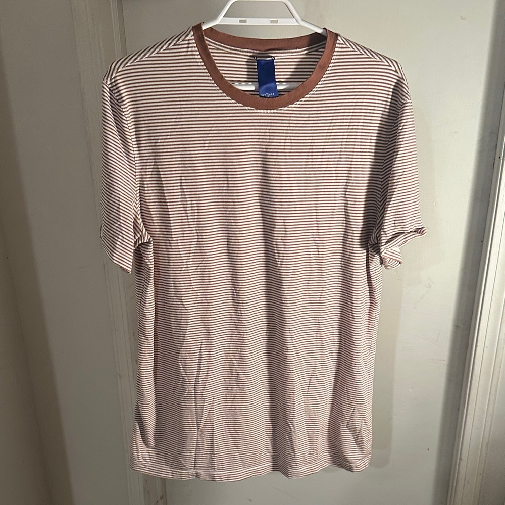 Kit and Ace Brown and White Striped Tee
